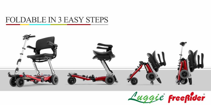 The Standard Luggie portable mobility scooter comes with the latest battery technology as it uses a Lithium Polymer battery